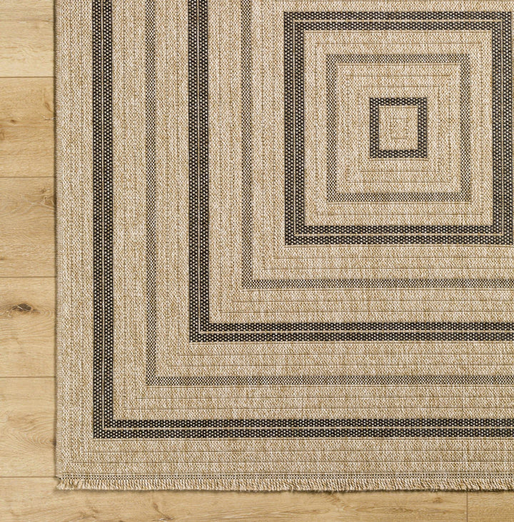 Beril Modern Style Tan And Charcoal Rug - The Rug Decor