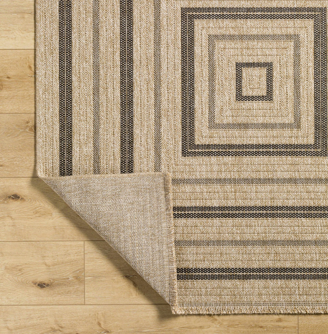 Beril Modern Style Tan And Charcoal Rug - The Rug Decor