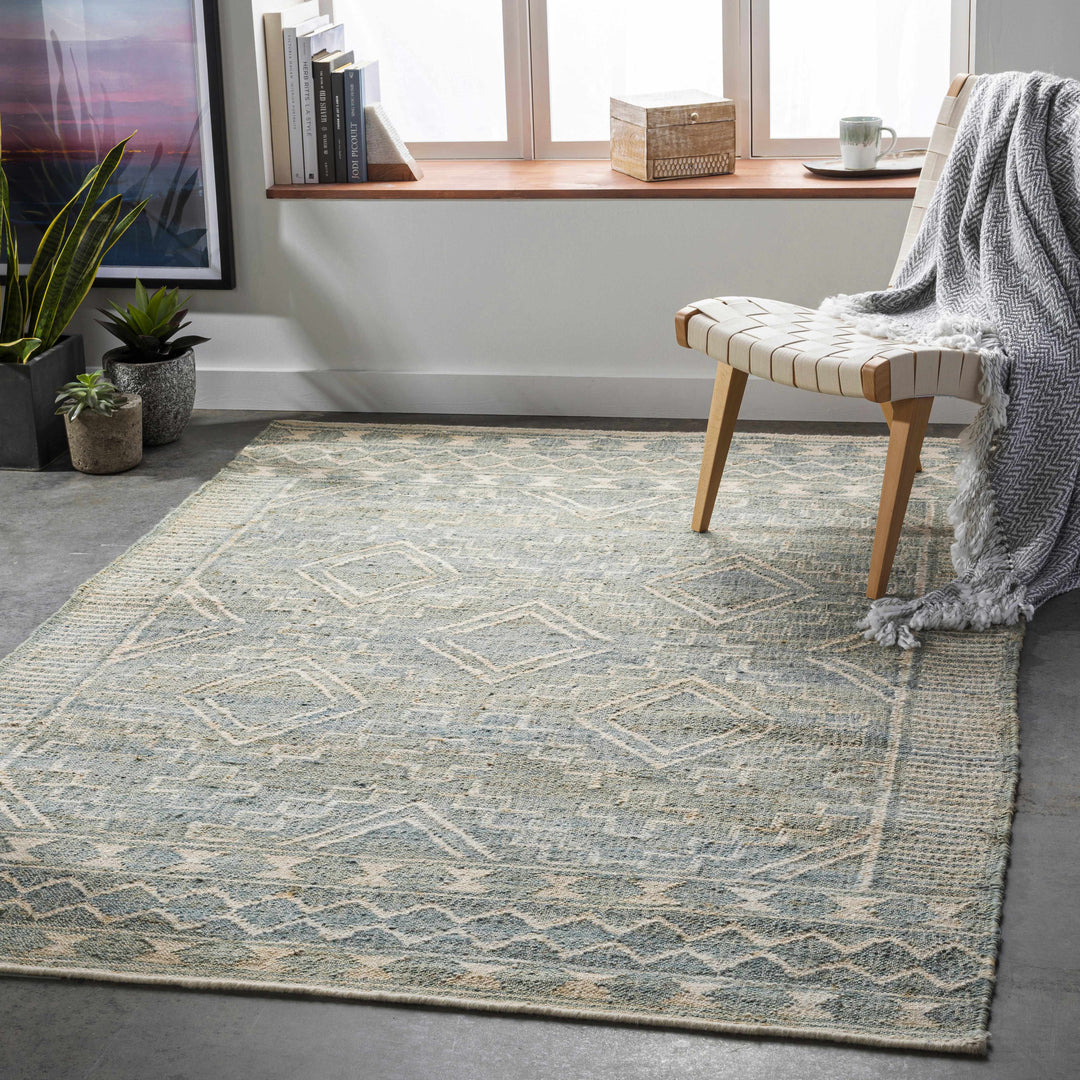 Berowra Modern Blue And Beige Hand Woven Area Rug