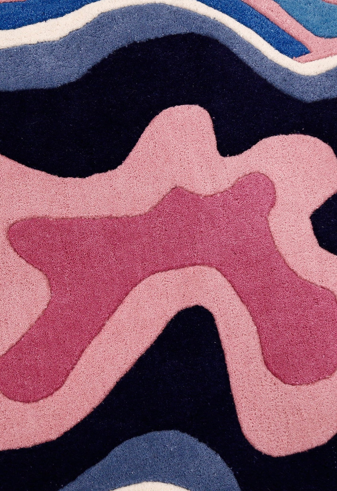 Berry Ripple Blue And Pink Hand Tufted 4x6 Wool Area Rug - The Rug Decor