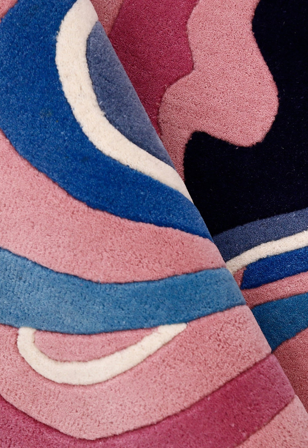 Berry Ripple Blue And Pink Hand Tufted 4x6 Wool Area Rug - The Rug Decor