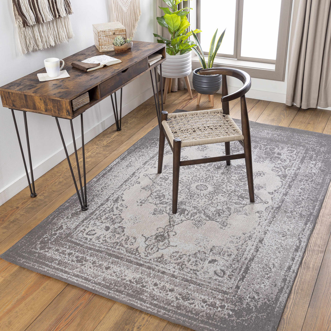 Berserker Traditional Style Charcoal Hand Woven Area Rug