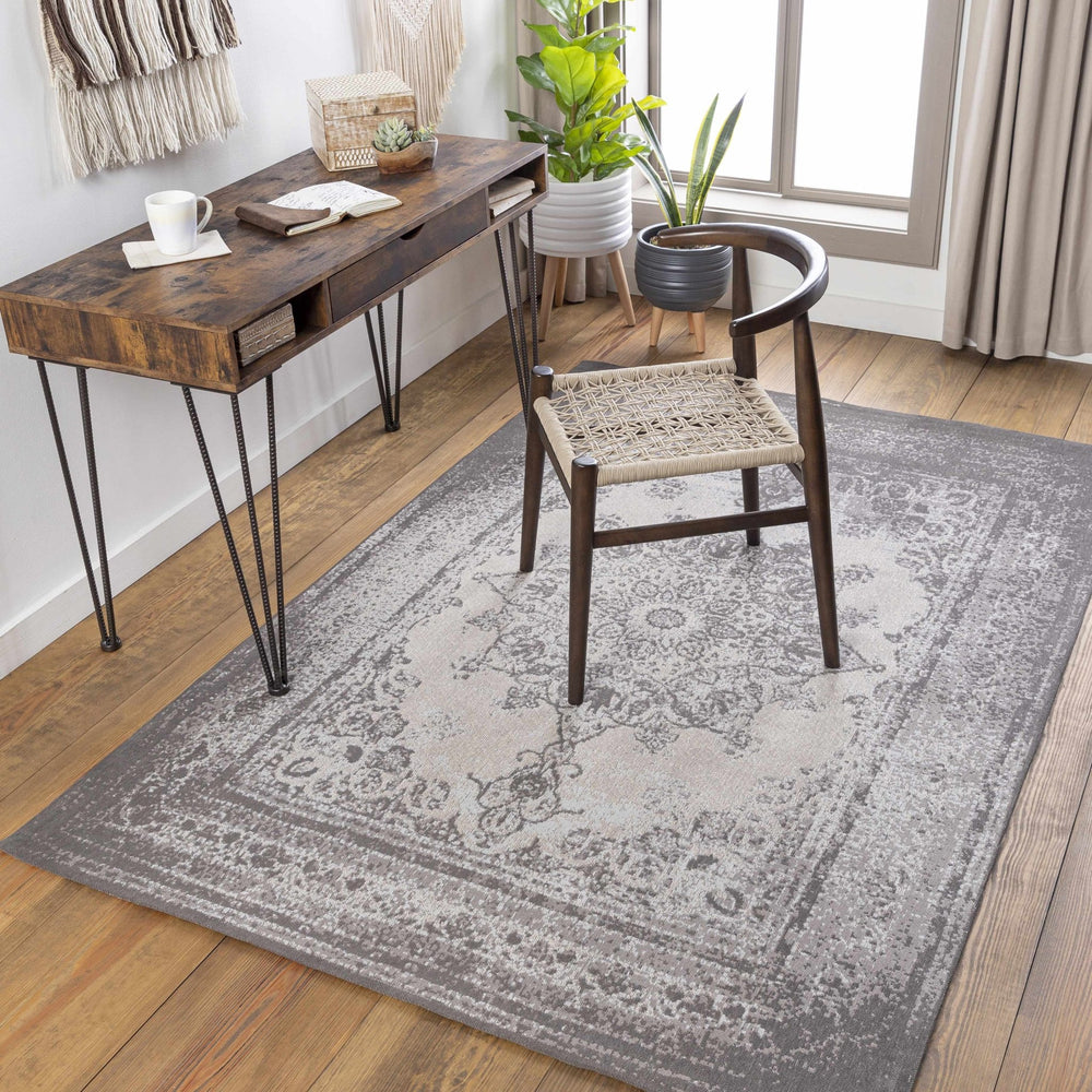 Berserker Traditional Style Charcoal Hand Woven Area Rug - The Rug Decor