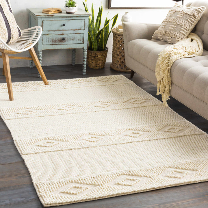 Bethlehem Ivory Modern Style Hand Woven Area Rug