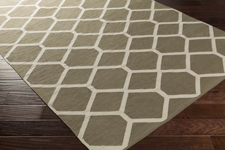 Bevington Contemporary Geometrical Taupe And Ivory Hand Woven Rug