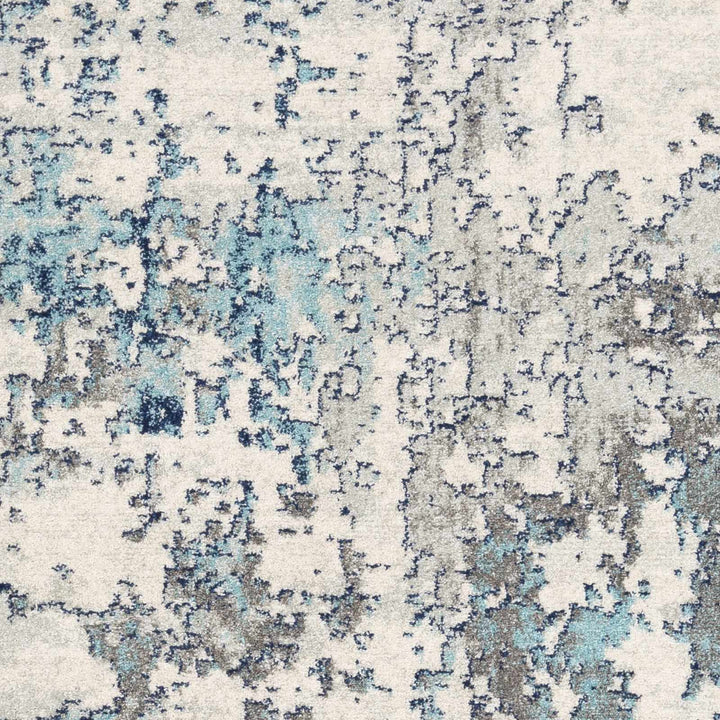 Beverly Modern Abstract Design Blue And Ivory Area Rug