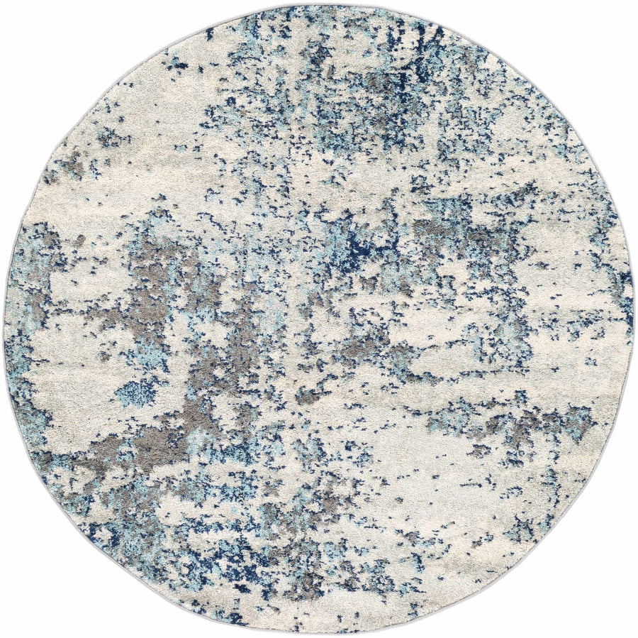 Beverly Modern Abstract Design Blue And Ivory Area Rug - The Rug Decor