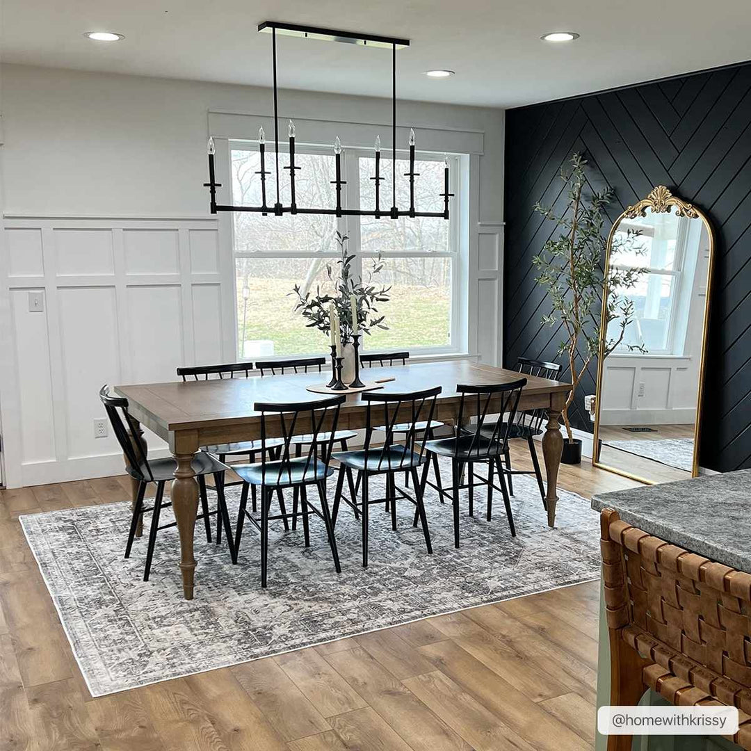 Bevin Brown And Gray Traditional Washable Area Rug - The Rug Decor