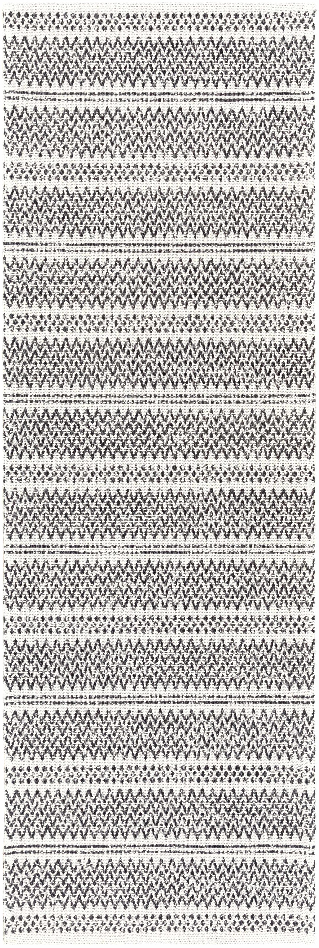 Bewbush Modern Style Ivory And Black Washable Area Rug