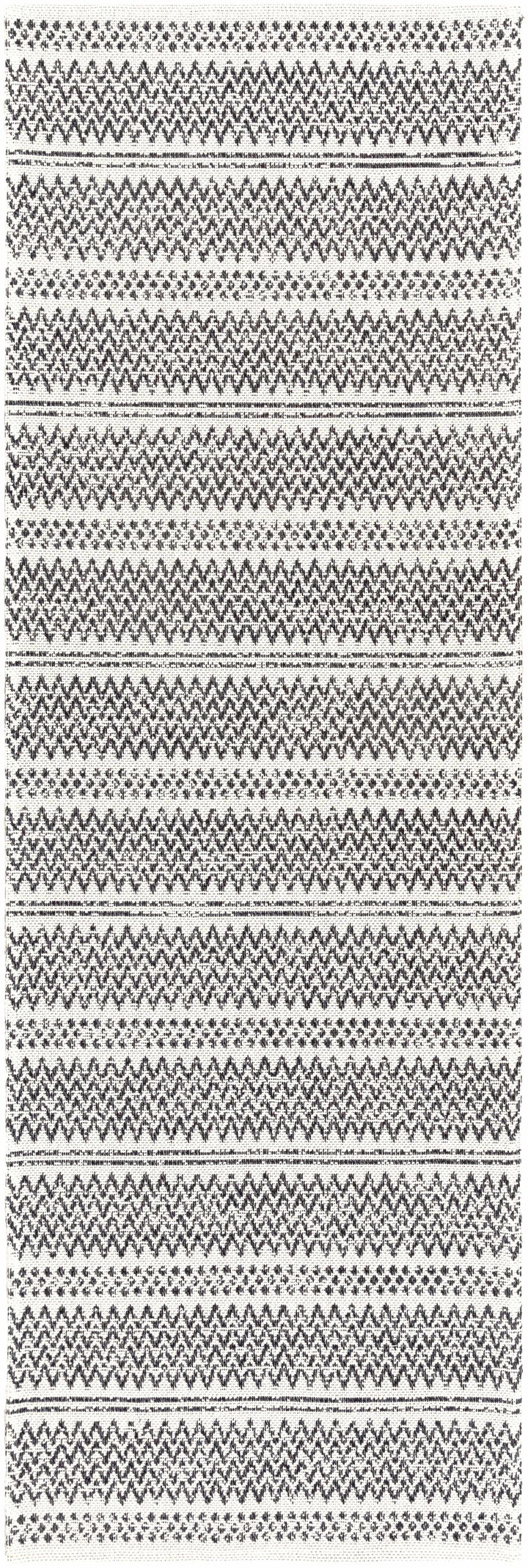Bewbush Modern Style Ivory And Black Washable Area Rug