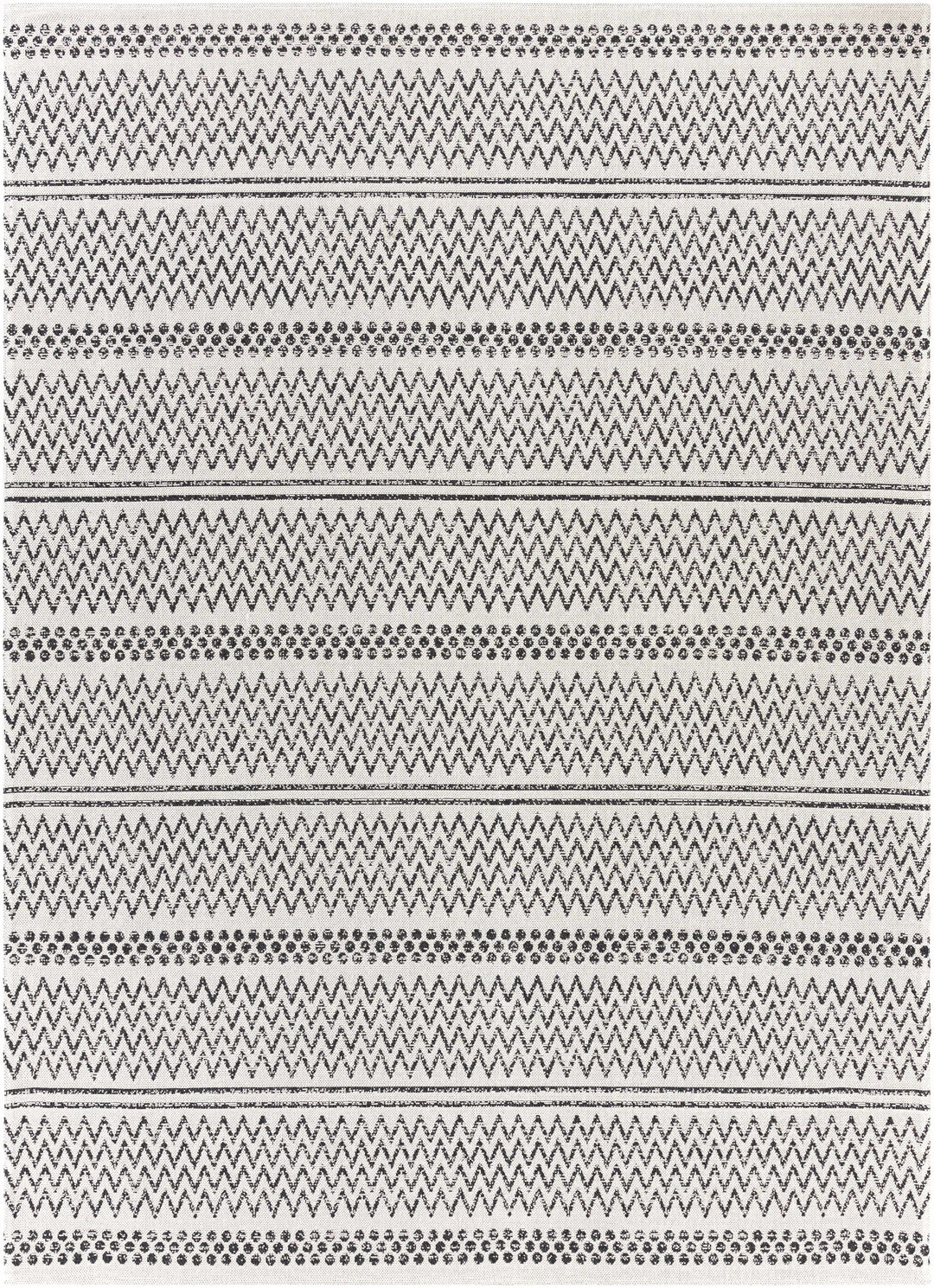Bewbush Modern Style Ivory And Black Washable Area Rug