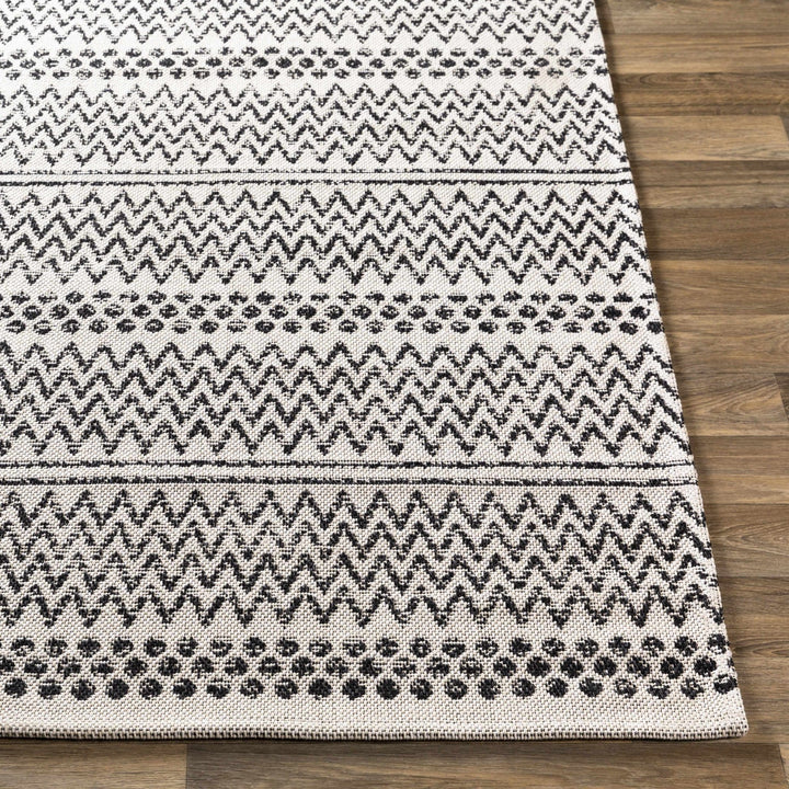 Bewbush Modern Style Ivory And Black Washable Area Rug - The Rug Decor