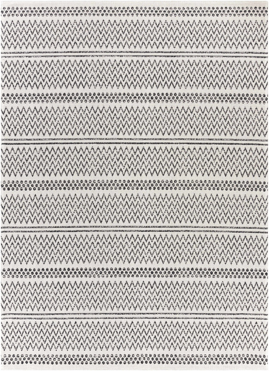 Bewbush Modern Style Ivory And Black Washable Area Rug - The Rug Decor