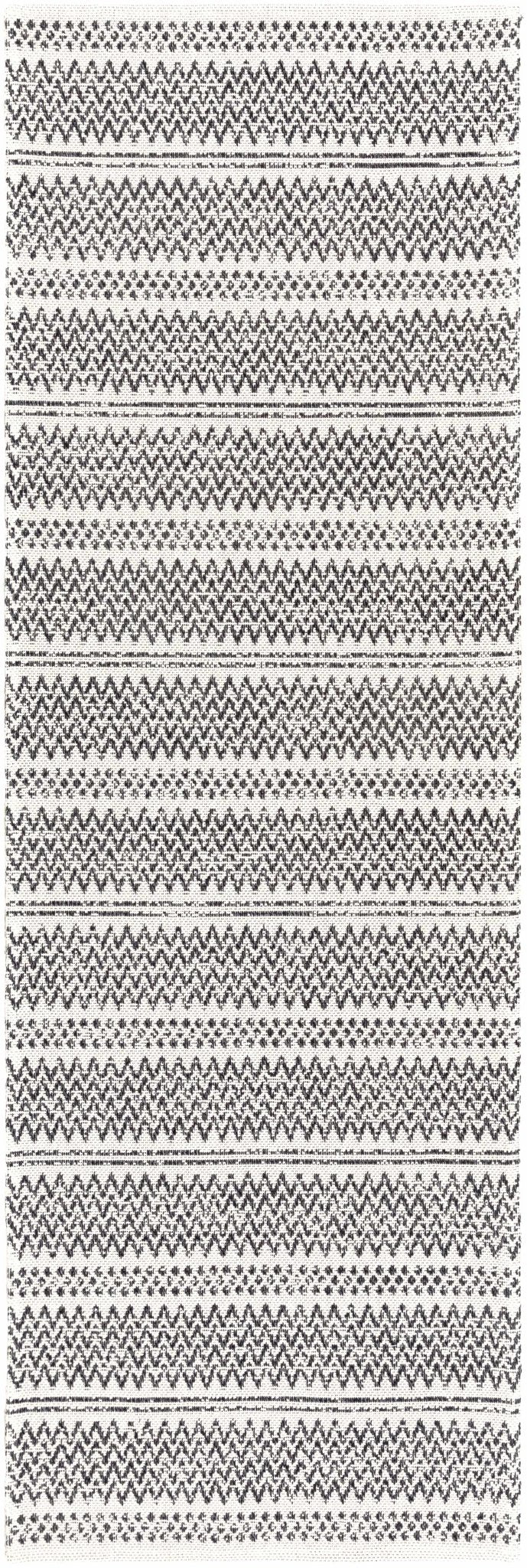 Bewbush Modern Style Ivory And Black Washable Area Rug - The Rug Decor