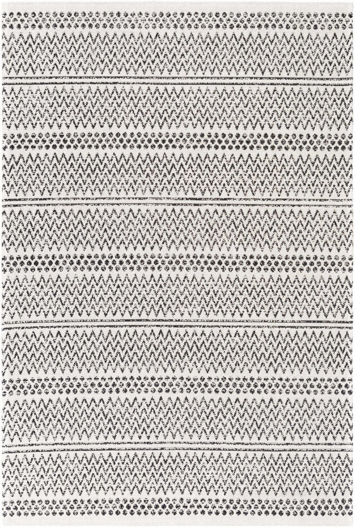Bewbush Modern Style Ivory And Black Washable Area Rug - The Rug Decor