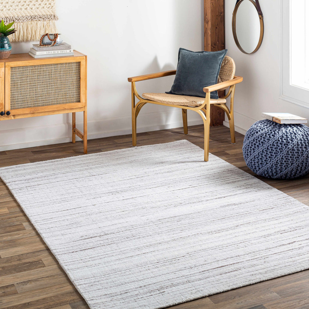 Beykoz Modern Style Ivory And Brown Hand Loom Area Rug