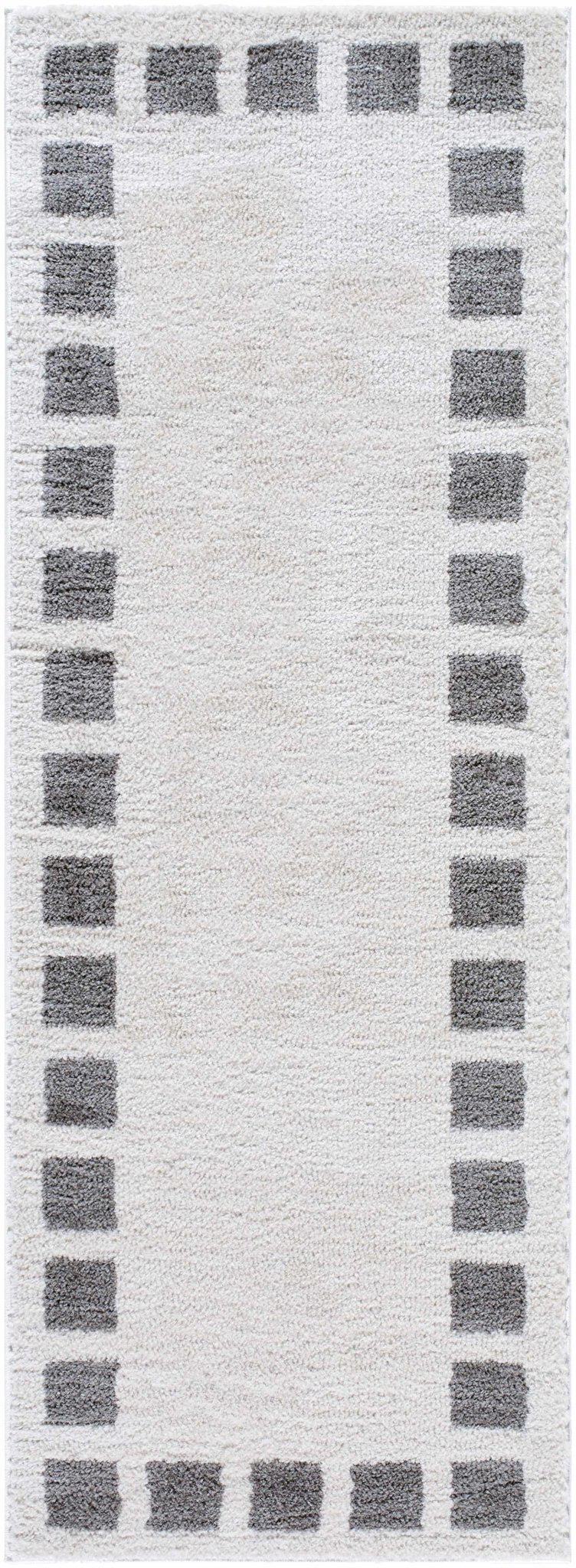 Beynon Modern Geometrical Beige And Charcoal Washable Area Rug - The Rug Decor