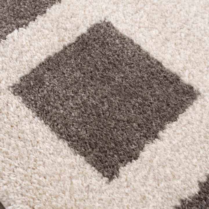 Beynon Modern Geometrical Beige And Charcoal Washable Area Rug - The Rug Decor
