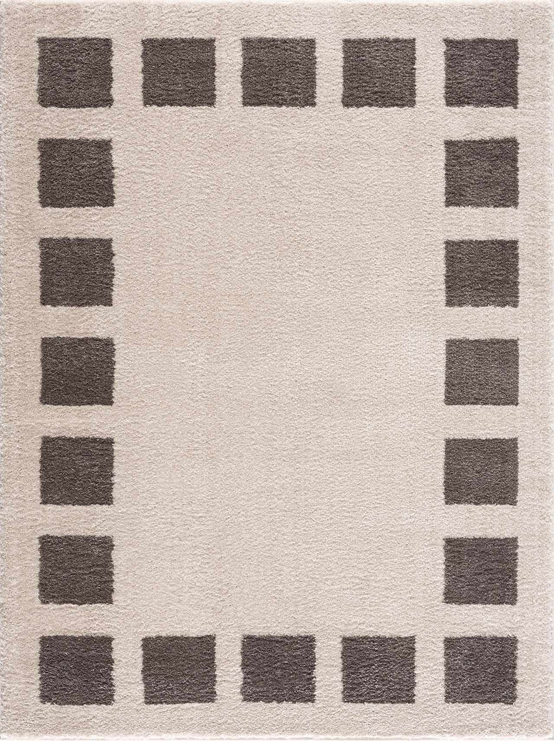 Beynon Modern Geometrical Beige And Charcoal Washable Area Rug - The Rug Decor