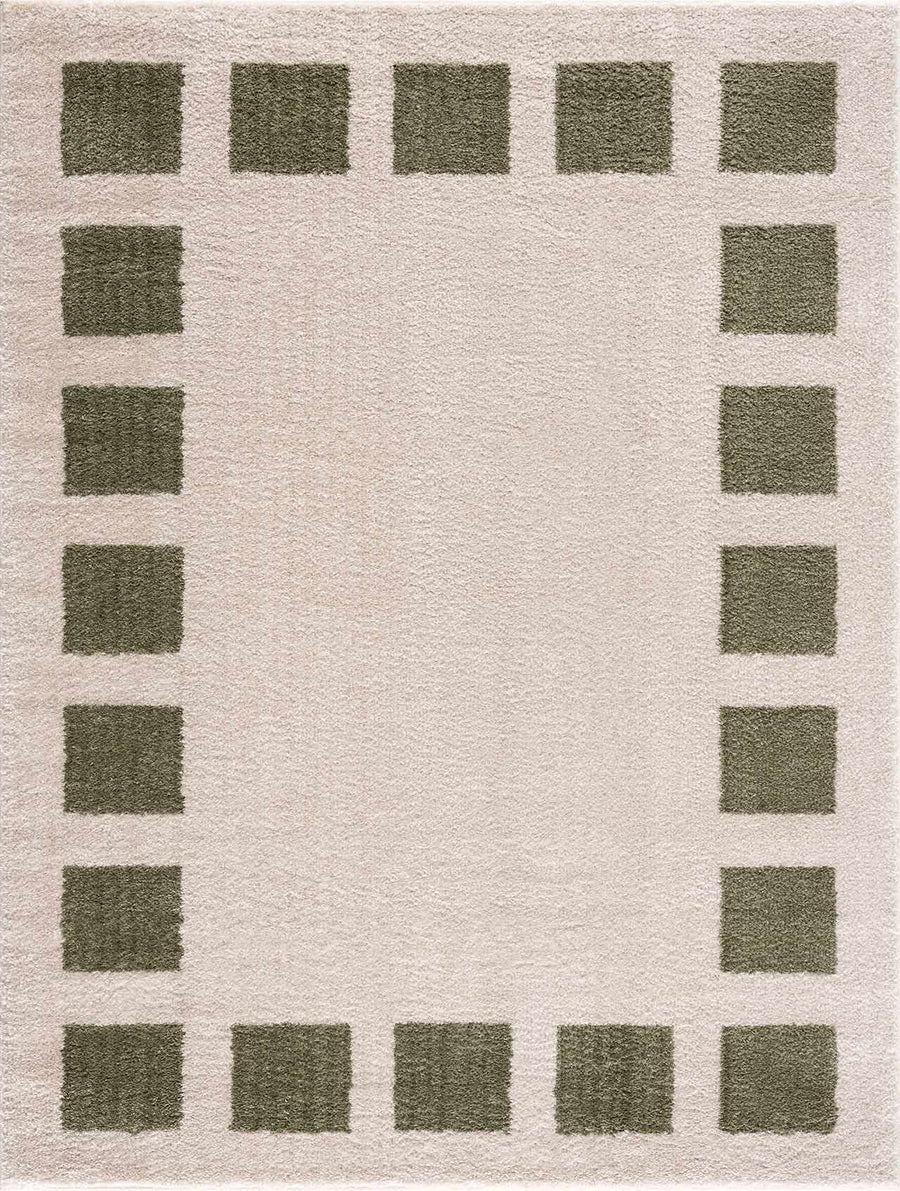 Beynon Modern Geometrical Beige And Green Area Rug - The Rug Decor