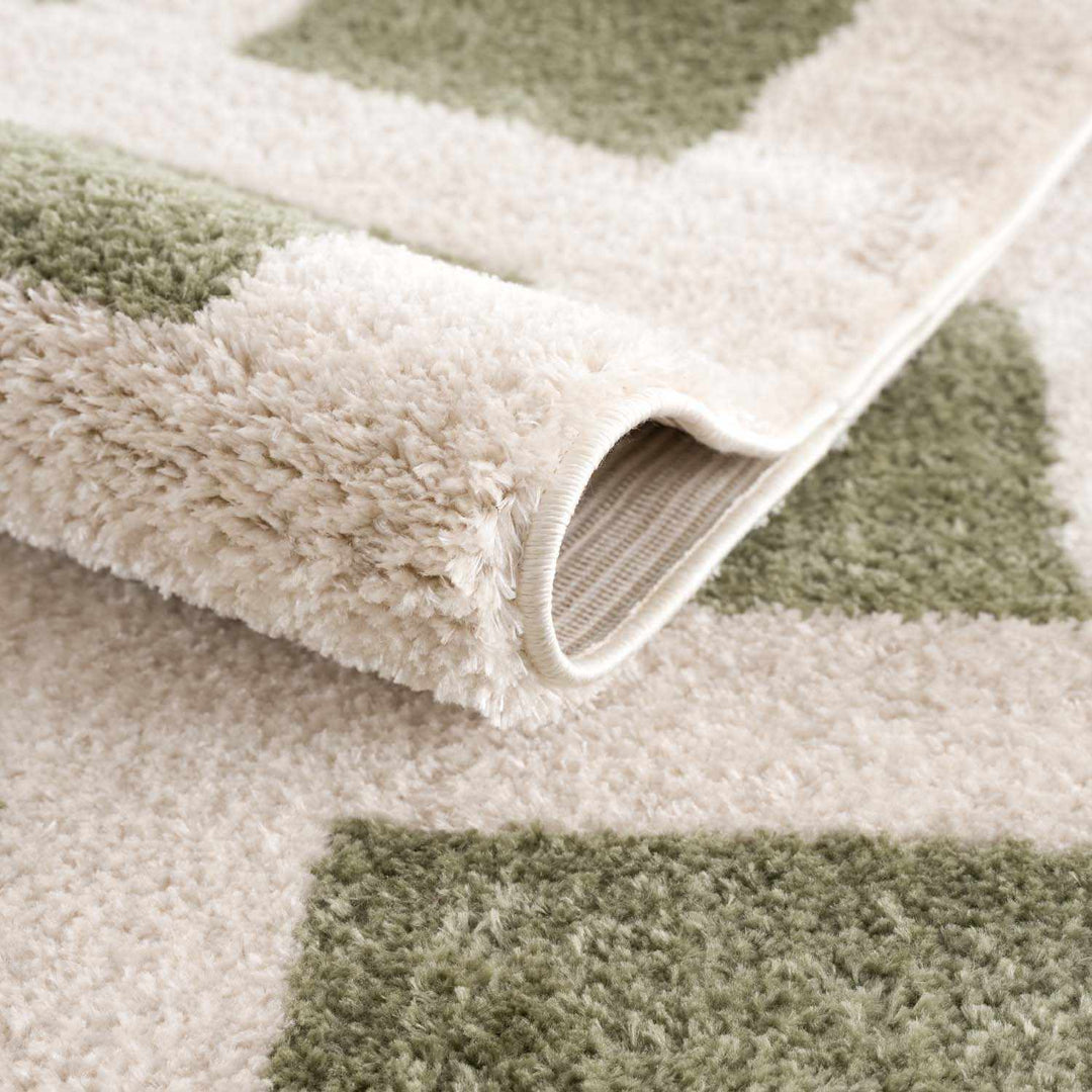 Beynon Modern Geometrical Beige And Green Area Rug - The Rug Decor