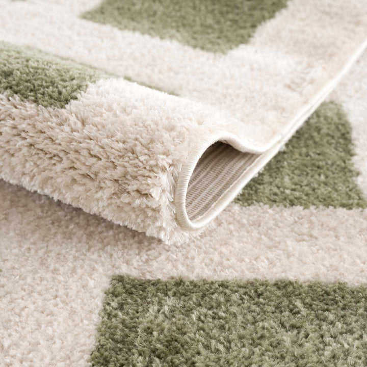 Beynon Modern Geometrical Beige And Green Area Rug - The Rug Decor