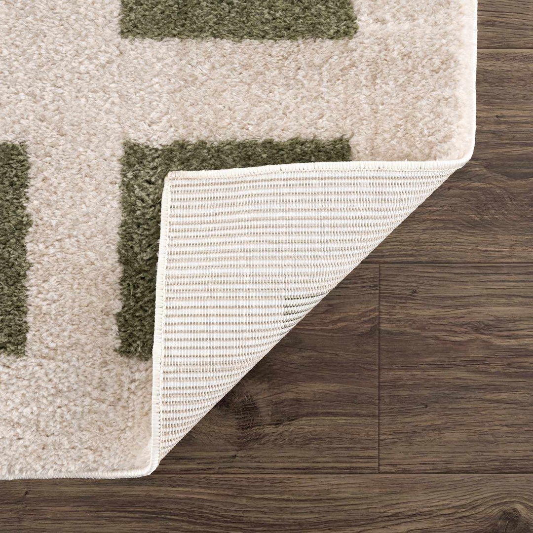 Beynon Modern Geometrical Beige And Green Area Rug - The Rug Decor