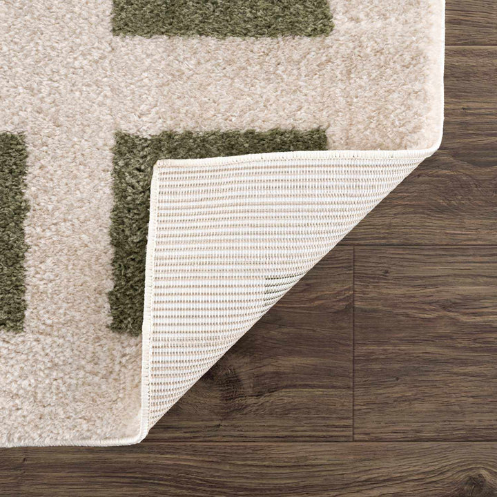 Beynon Modern Geometrical Beige And Green Area Rug - The Rug Decor