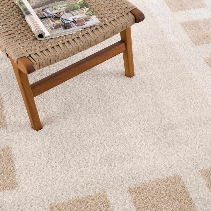 Beynon Modern Geometrical Beige Washable Area Rug - The Rug Decor