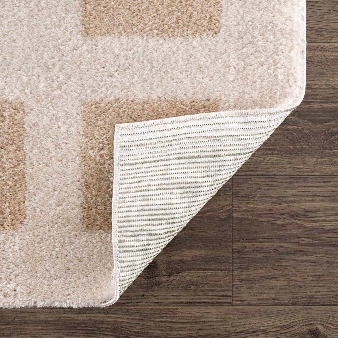 Beynon Modern Geometrical Beige Washable Area Rug - The Rug Decor
