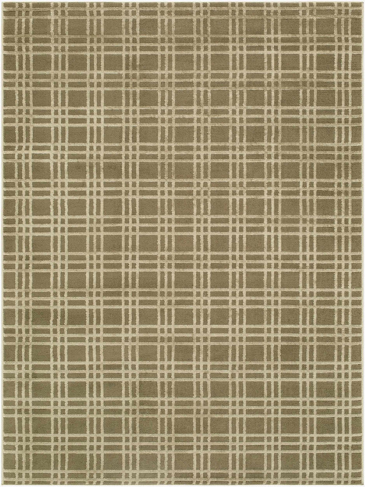 Eliseo Modern Geometrical Design Olive Area Rug