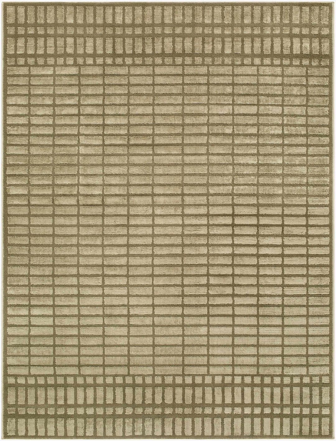 Gareth Modern Geometrical Olive And Beige Area Rug