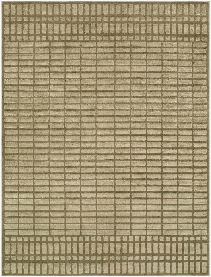 Gareth Modern Geometrical Olive And Beige Area Rug