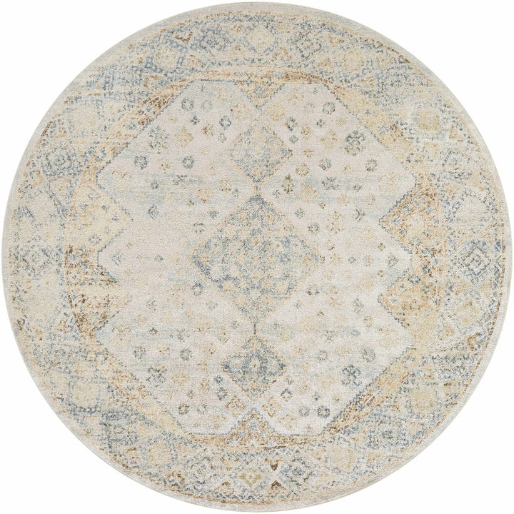 Bhavya Traditional Style Beige And Blue Washable Area Rug - The Rug Decor
