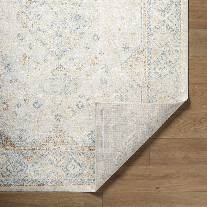 Bhavya Traditional Style Beige And Blue Washable Area Rug - The Rug Decor