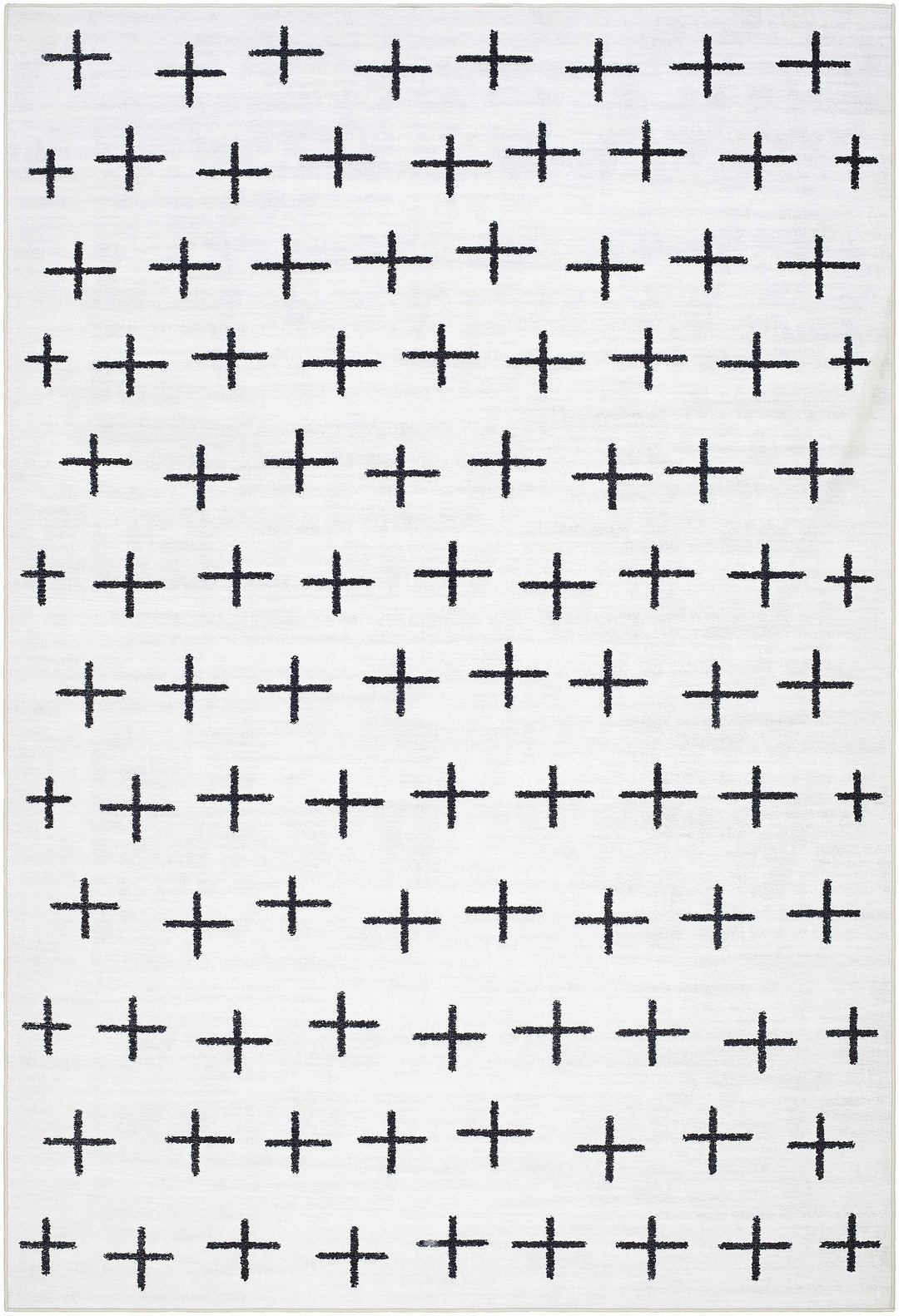 Owain Modern Style Ivory And Charcoal Washable Area Rug