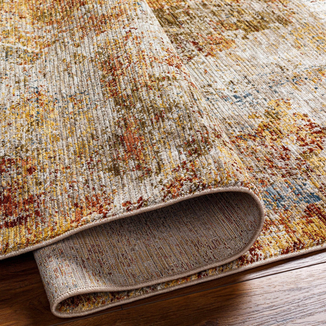 Bice Contemporary Abstract Design Rust And Beige Area Rug - The Rug Decor