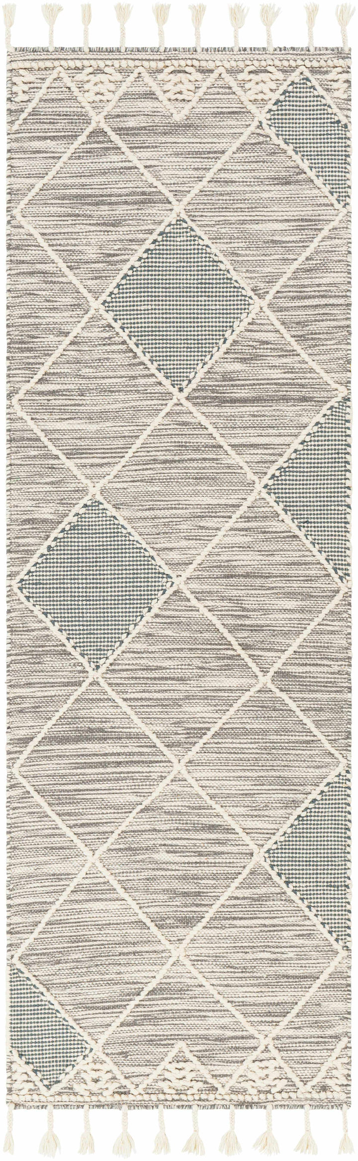 Bicos Contemporary Geometrical Gray Hand Woven Wool Rug