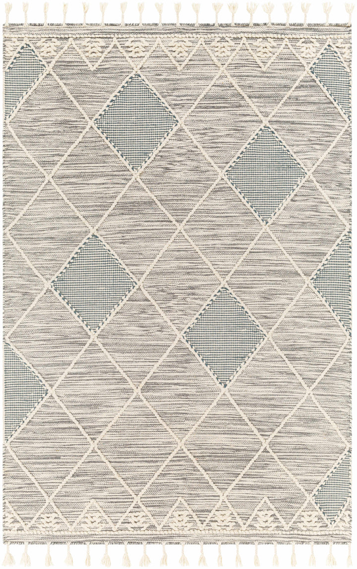 Bicos Contemporary Geometrical Gray Hand Woven Wool Rug