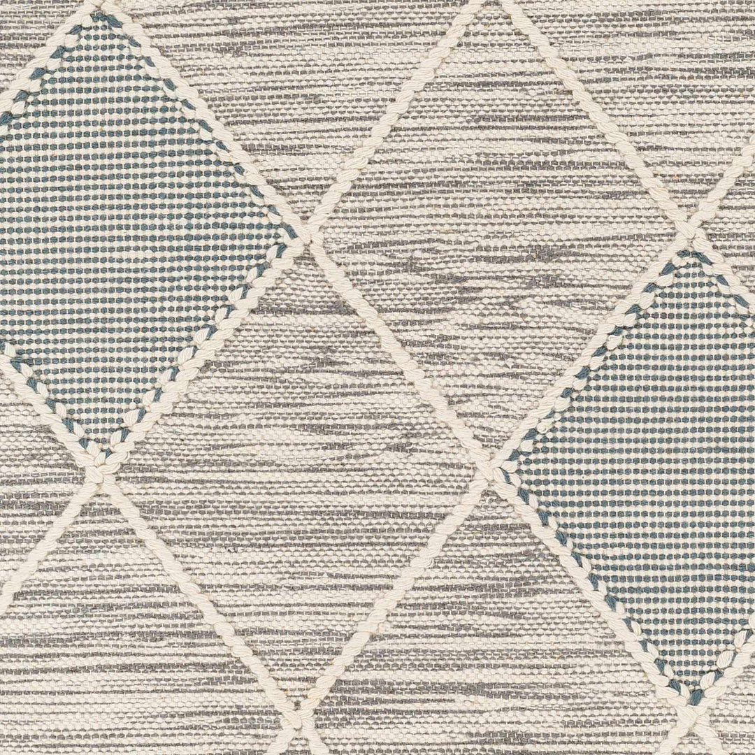 Bicos Contemporary Geometrical Gray Hand Woven Wool Rug