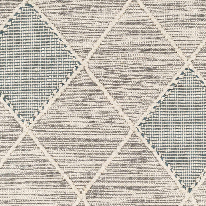 Bicos Contemporary Geometrical Gray Hand Woven Wool Rug