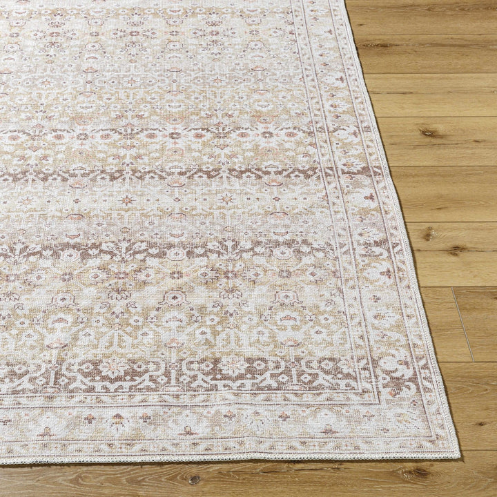 Bienna Traditional Style Beige And Brown Washable Rug - The Rug Decor