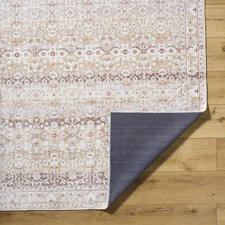 Bienna Traditional Style Beige And Brown Washable Rug - The Rug Decor