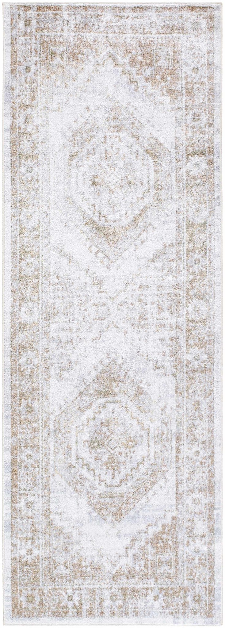 Bienne Traditional Style Ivory And Brown Washable Area Rug - The Rug Decor
