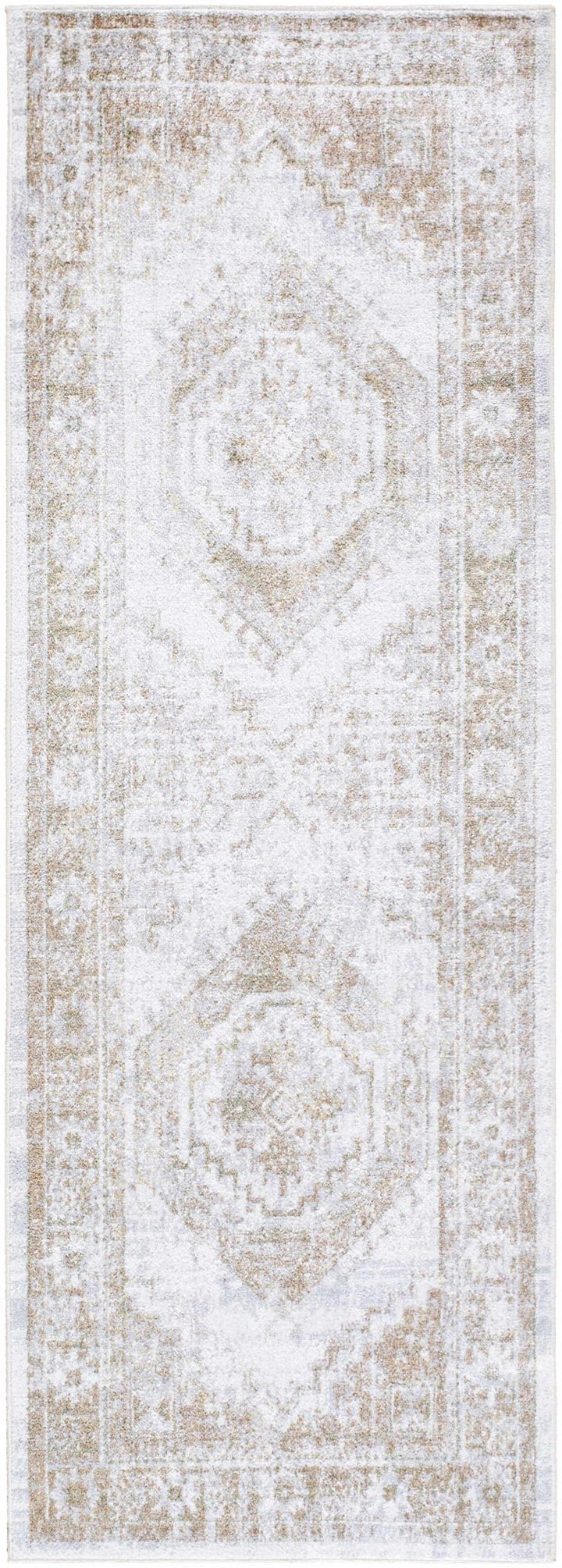 Bienne Traditional Style Ivory And Brown Washable Area Rug - The Rug Decor
