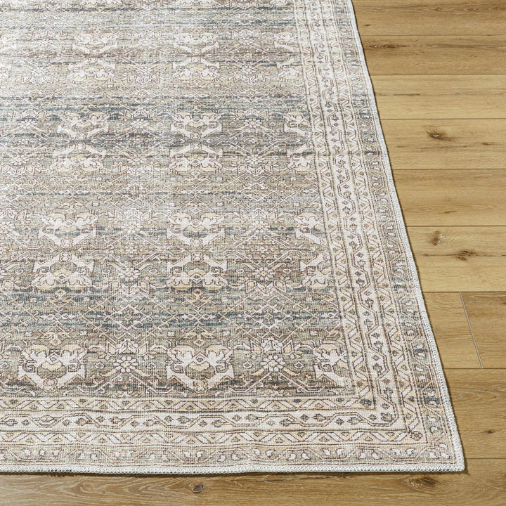 Billie Traditional Style Beige And Brown Washable Rug - The Rug Decor