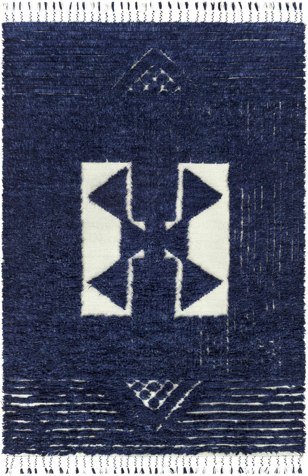 Billinge Modern Style Blue And Ivory Hand Knotted Area Rug - The Rug Decor