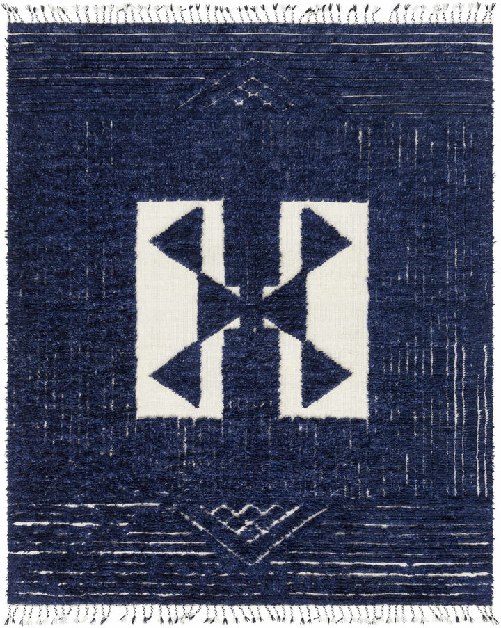 Billinge Modern Style Blue And Ivory Hand Knotted Area Rug - The Rug Decor