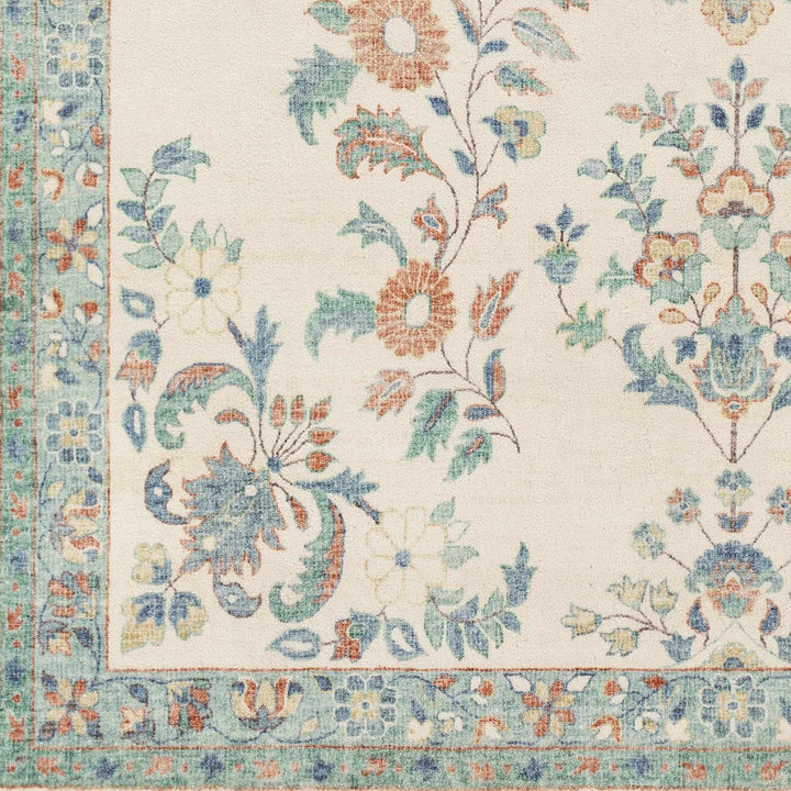 Bilsdale Traditional Style Ivory And Blue Area Rug - The Rug Decor