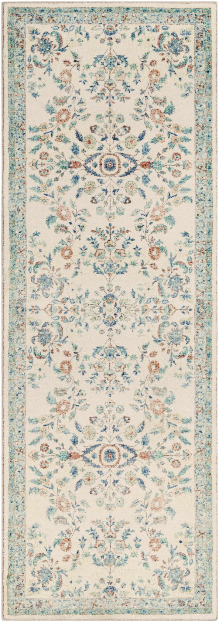Bilsdale Traditional Style Ivory And Blue Area Rug - The Rug Decor